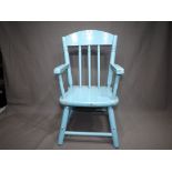 Blue Painted Child's Chair