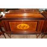 Pair of Continental Walnut and Marquetry Cabinets 47" wide x 18" deep x 39" tall