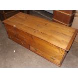 Stripped Pine Dowers Chest with Two Drawers Beneath