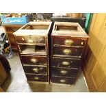 Pair of Victorian Pine Desk Pedestal with Five Drawers in Each 34" tall (top in need of some