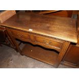 Reproduction Oak Two Drawer Dresser Base with Under Tier