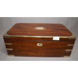 Large Early 19th Century Brass Bound Mahogany Writing Box in good condition with secret drawers