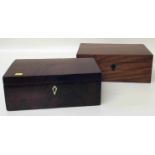 2 19th century mahogany boxes Condition report: see terms and conditions