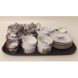 Davenport Nankin Dolls tea ware, GFB chintz cups and saucers, 6 Porcelain de Paris fruit dishes