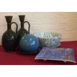 Collection of art and studio pottery. Condition report: see terms and conditions
