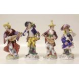 Two pairs of Dresden figures Condition report: see terms and conditions