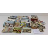 Collection of cigarette cards, postcards and trade cards. Condition report: see terms and