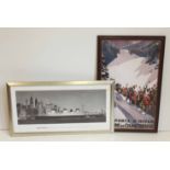 Two large framed reproduction travel prints Condition report: see terms and conditions