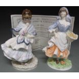 Coalport figure 'Visiting Day' and Worcester figure 'Rosie Picking Apples' (with certificate).