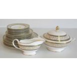 Minton Aragon dinner ware including tureen and sauce boat (25). Condition report: see terms and