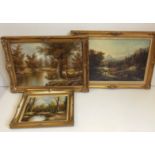 Three large reproduction gilt framed pictures (3). Condition report: see terms and conditions