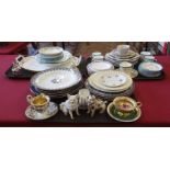 Group of 19th century and later figures, tea ware and tray etc. Condition report: see terms and
