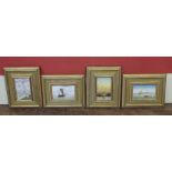 Four Mediterranean Scenes - oil on board Condition report: see terms and conditions