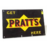 'Get Pratt's Here' enamel sign. Condition report: see terms and conditions