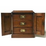 Victorian oak smokers cabinet of three drawers Condition report: see terms and conditions