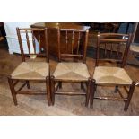 Three George III spindle back chairs. Condition report: see terms and conditions