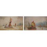 Thomas Mortimer, 19th/ 20th century, Maritime scenes with various shipping, both signed,