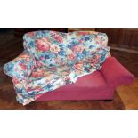 Edwardian drop-end settee. Condition report: see terms and conditions