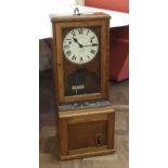 Oak cased Stuckhall recorder clocking in clock Condition report: see terms and conditions