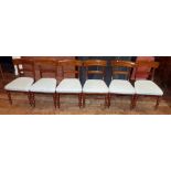 Six Victorian mahogany dining chairs. Condition report: see terms and conditions