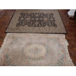 Fringed Chinese rug and Serapiony carpet Condition report: see terms and conditions