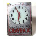 Craven 'A' advertising clock. Condition report: see terms and conditions