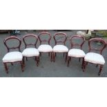 Set of six Victorian style balloon-back chairs. Condition report: see terms and conditions