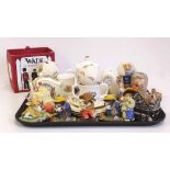 Group of Royal Doulton, collectables including Bunnykins, clocks, moneyboxes Condition report: see