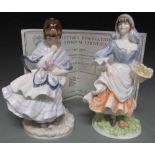 Coalport figure 'Visiting Day' and Worcester figure 'Rosie Picking Apples' (with certificate).