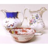 19th century Staffordshire jug named Samuel and jane Arnold together with another similar painted