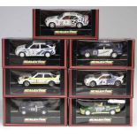 Seven Scalextric boxed cars, to include BMW 318i C.462, Ford Cosworth Mondeo C.424, Motaworld Mini