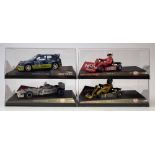 Four Ninco presentation boxed slot racing models, to include two F-1 Series Karts ref.50224 and