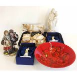 Collection of ceramics including a poole bowl Crown Devon dressing table set, two boxed