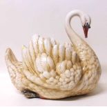Large pottery swan planter or jardiniere. Condition report: see terms and conditions