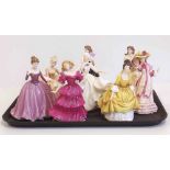 4 Royal Doulton figures 'Reverie', 'Jennifer', Coralie, 'Springtime' x 3 Leonardo figures