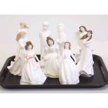 Five Royal Doulton Sentiments range figures, two Images range figures and two others Condition