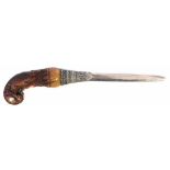 Ivory handled jambiya paper knife, the blade marked 'Naga 1731' 22cm long Condition report: multiple