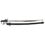 1853 Cavalry Trooper's sabre and scabbard, the tang and guard stamped with broad arrow 'D.P' and