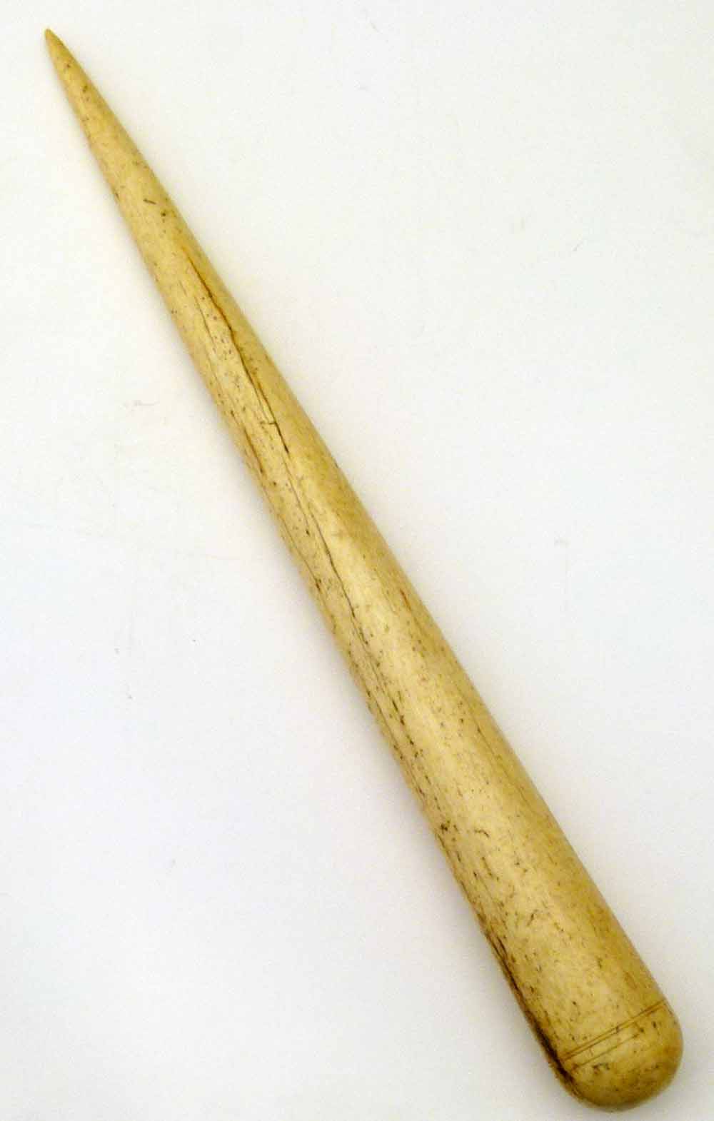 George III whale bone fid, length 44cm.