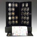 Royal Mint 2012 London Olympics set of 27 (of 29) sterling silver proof 50p coins, boxed with