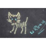 William Roache (1932-), Cat, signed, pastel, 9 x 14cm.; 3.5 x 5.5in. * William Patrick "Bill" Roache