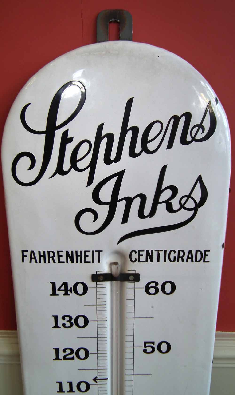 'Stephens Inks' large tin and enamel shop advertising thermometer, signed by Jordan Bilston, - Image 2 of 20