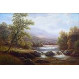 William Mellor (1851-1931), "On the Wharfe, Yorkshire", signed, titled on verso, oil on canvas, 49.5