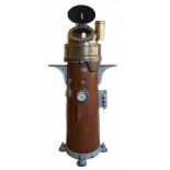Ex-Royal Naval ships binnacle of brass and teak construction complete with compass, soft iron