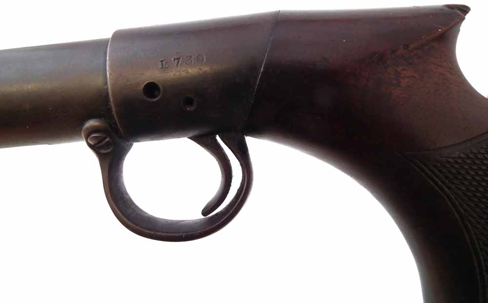 BSA air rifle improved model D, .177 calibre, serial no. L730 (stock stamped 989) with unusual - Image 8 of 13