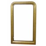 Victorian pier glass, rectangular glass supported in gesso frame, 107cm (46") x 69cm (27") wide.