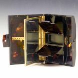 Tortoiseshell rectangular compact, 1930's, fitted inside with a hinged mirror and two lidded