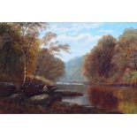 William Mellor (1851-1931), "On the Wharfe, Bolton Woods, Yorkshire", signed, titled on verso, oil