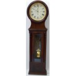 Victorian mahogany drop dial library wall clock by Thomas Gibson, Berwick on Tweed, white painted