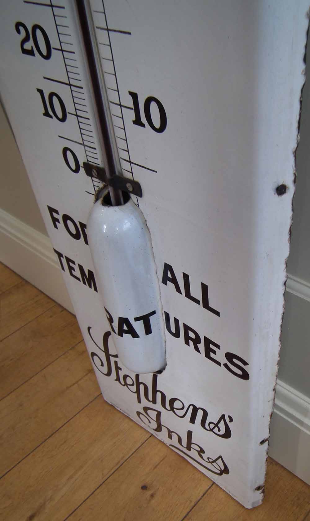 'Stephens Inks' large tin and enamel shop advertising thermometer, signed by Jordan Bilston, - Image 6 of 20